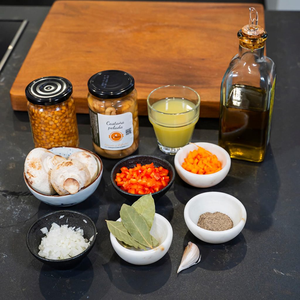 1. Lentejas de invierno con castanas - ingredientes