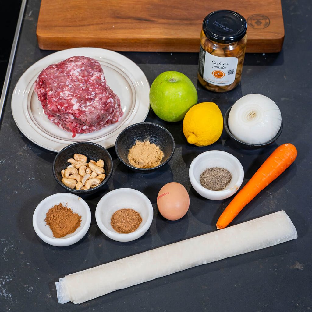 1. Pastel de carne con castanas - Ingredientes