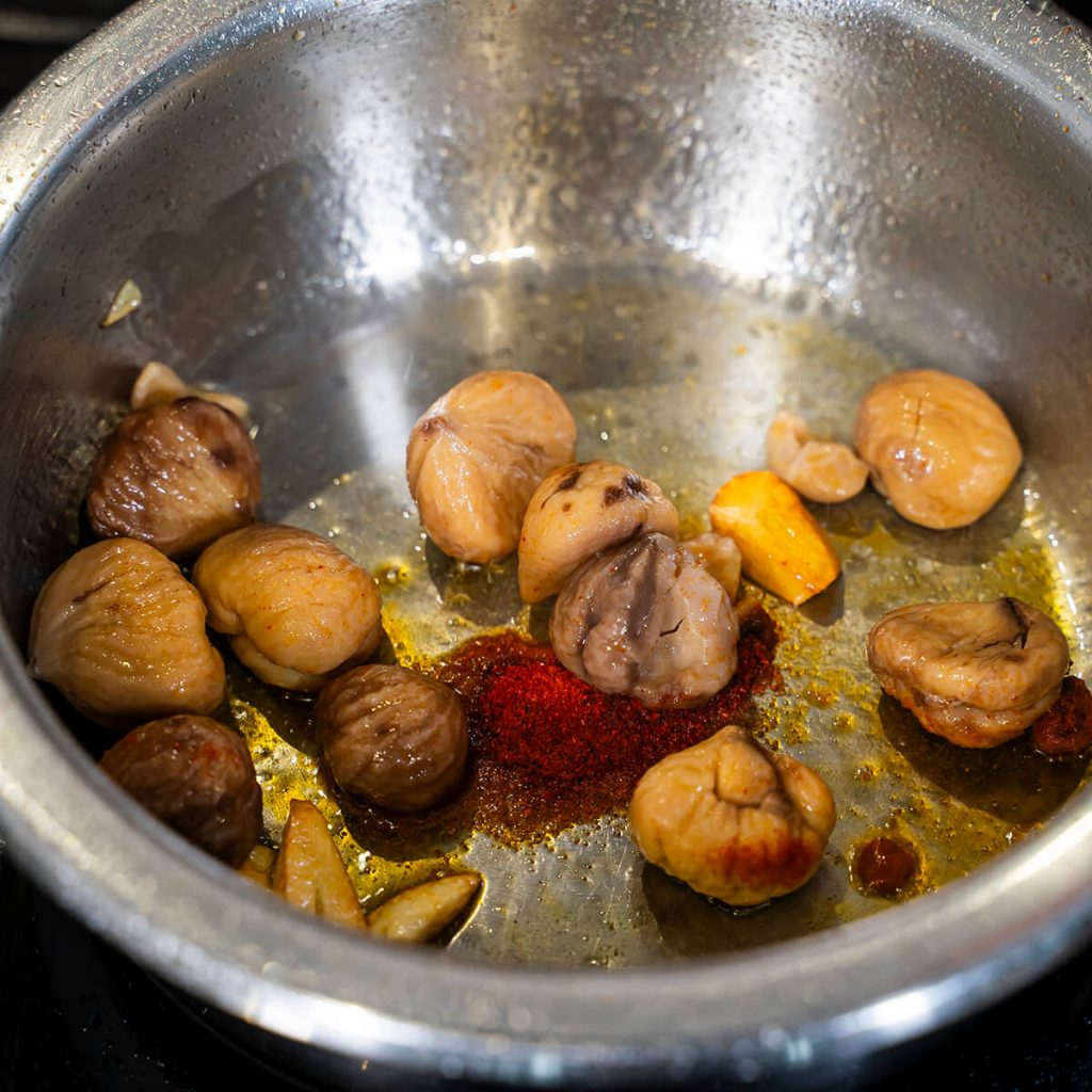4. Pulpo con crema de castanas - cocinamos castanas